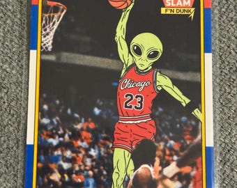 Alien Jordan Basketball Horror Art 2025 Artwork Trading Card by MPRINTS