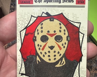 Jason Voorhees Crystal Lake Killer Horror Art Trading Card (Sporting News inspired Artwork)