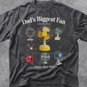 Dad's Biggest Fan Vintage Graphic Tee, Funny Pun Humor Shirt, Retro Comfort Colors Dad Shirt, Cool Fathers Day New Dad Gift, Dad Joke Top