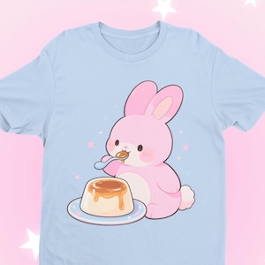 Kawaii Bunny Pudding Pastel Goth shirt, Fairy kei, Cutecore Shirt Y2K, kawaii clothes, Harajuku, Yume Kawaii, Japanese Pudding Bunny Shirt