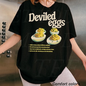 Deviled Egg Shirt, Funny Food Shirt, Retro Food Graphic Tee, 90s Aesthetic Vintage Tee, Retro Nostalgia Tee, Fall Family Dinner Foodie Gift image 5