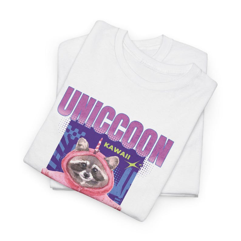 90s Anime Style Japan Raccoon Unisex Tee, Funny Uniccoon Shirt