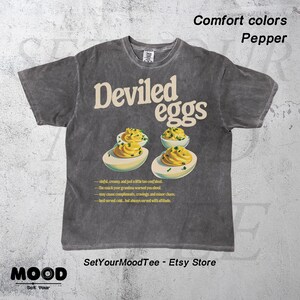 Deviled Egg Shirt, Funny Food Shirt, Retro Food Graphic Tee, 90s Aesthetic Vintage Tee, Retro Nostalgia Tee, Fall Family Dinner Foodie Gift image 2