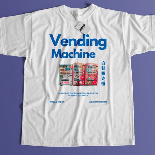 Maglietta con distributore automatico giapponese, maglietta anime anni '90, streetwear giapponese, maglietta Harajuku, maglietta retrò giapponese, moda giapponese, maglietta vintage giapponese