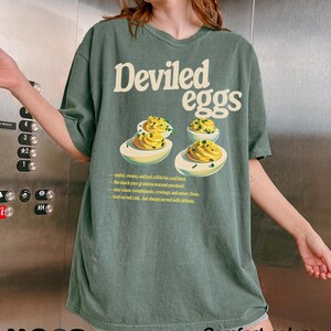 Deviled Egg Shirt, Funny Food Shirt, Retro Food Graphic Tee, 90s Aesthetic Vintage Tee, Retro Nostalgia Tee, Fall Family Dinner Foodie Gift image 7