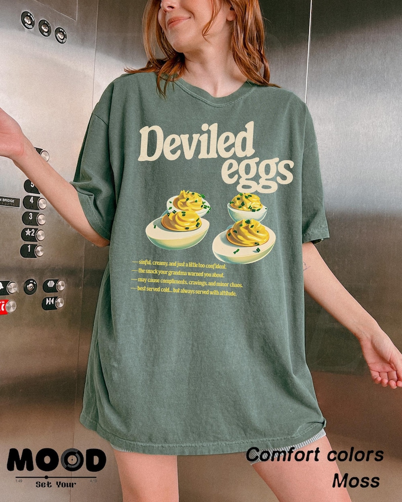 Deviled Egg Shirt, Funny Food Shirt, Retro Food Graphic Tee, 90s Aesthetic Vintage Tee, Retro Nostalgia Tee, Fall Family Dinner Foodie Gift image 7