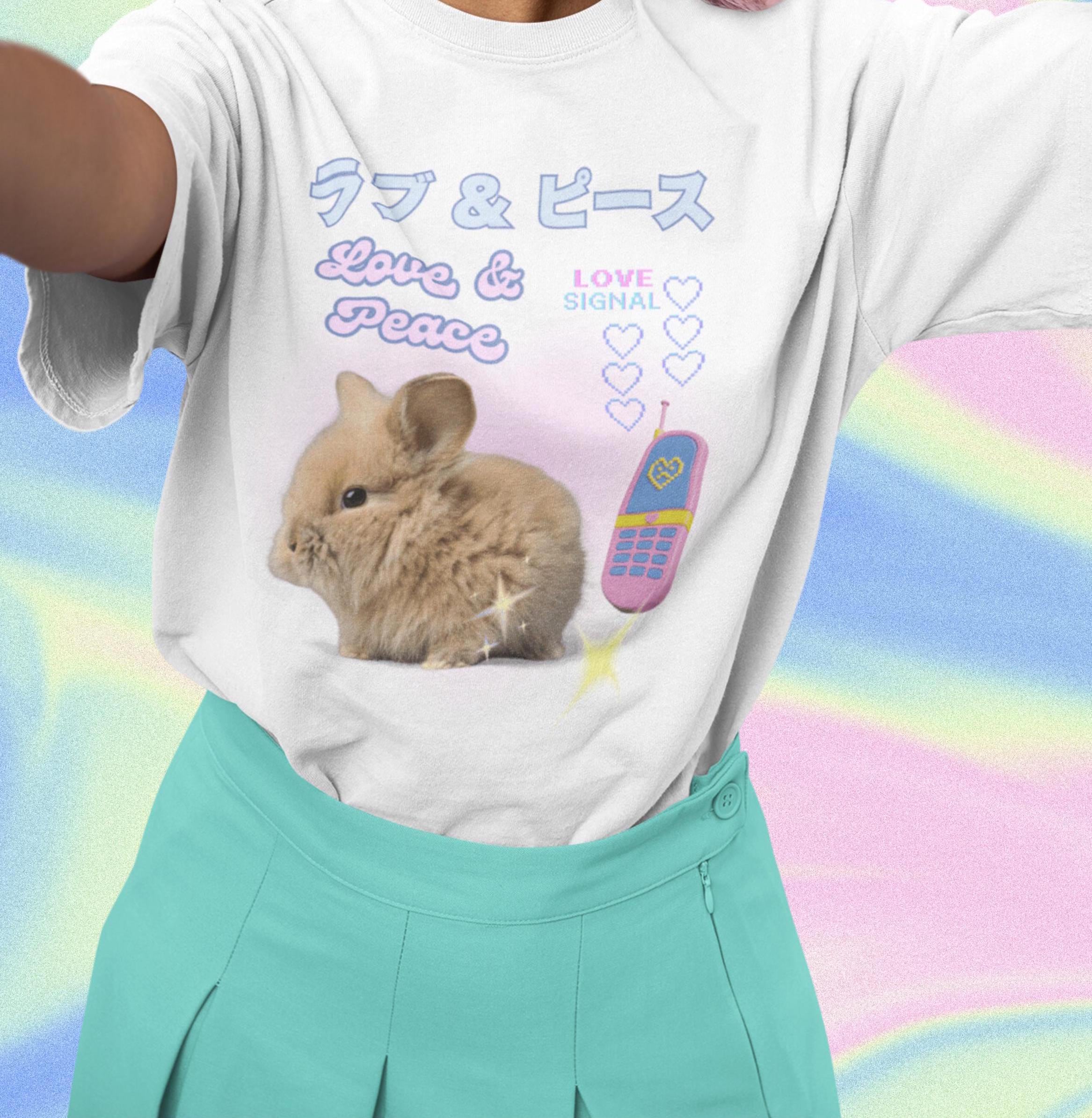 Cutecore Shirt Y2K, Kawaii Clothes, Bunny Tee Harajuku