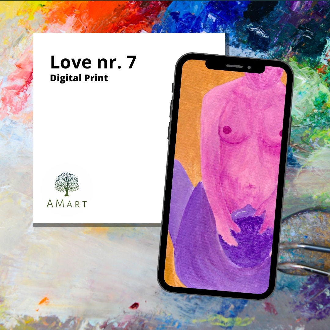 Digital, Erotic Art Print, Erotic Acrylic Art, Naked Couple, Sex Scene, Painting Love, Art Nude