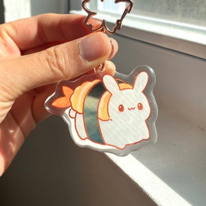 Portachiavi glitterato Sushi Bunny