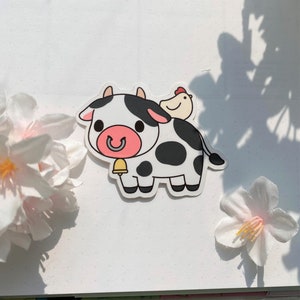 Cow and Chicken Vinyl Sticker