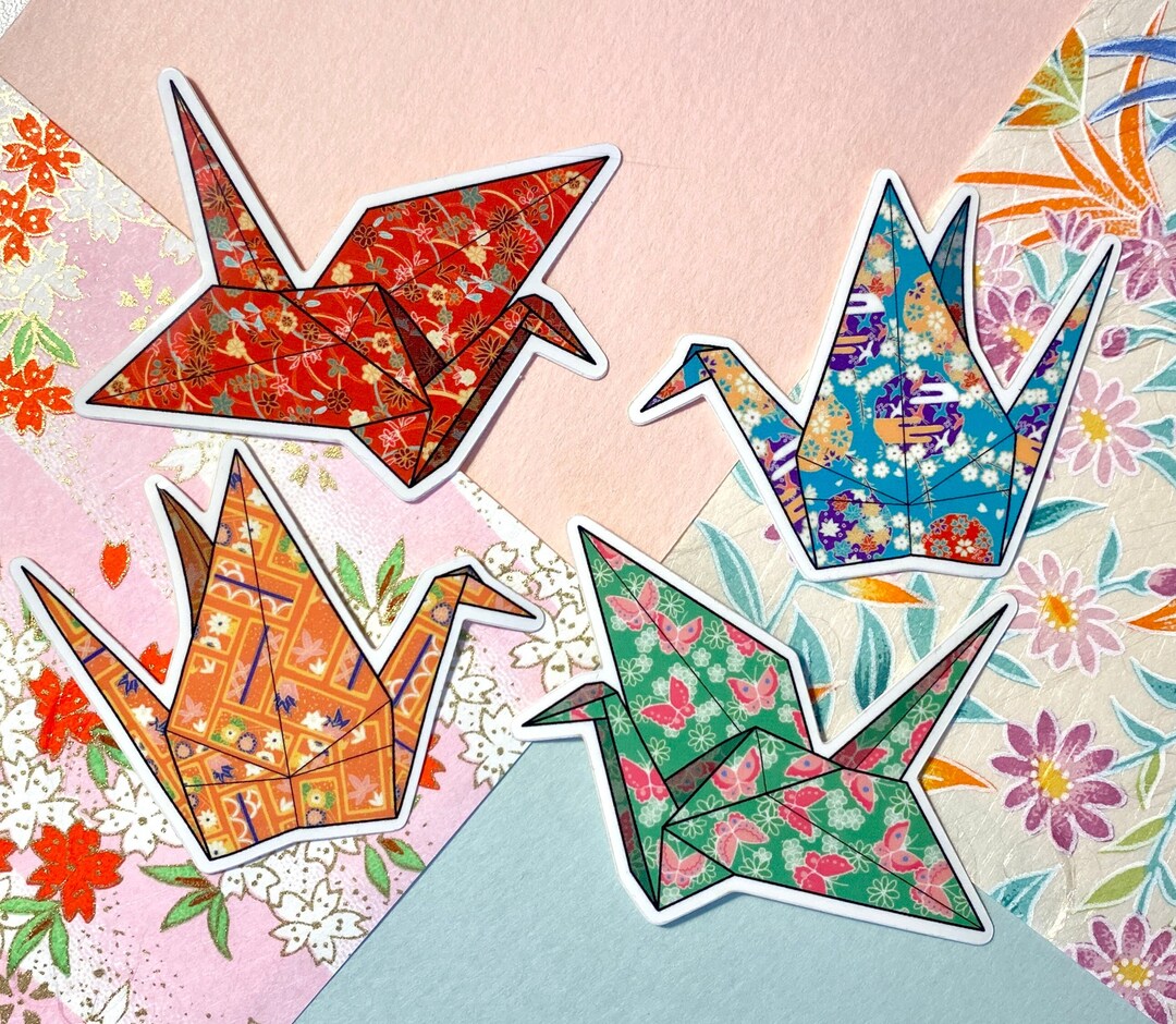 Origami Crane Vinyl Stickers - Etsy