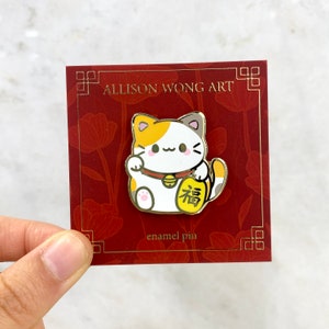 Lucky Cat Enamel Pin