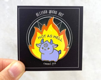 Pin de esmalte de cabra satánica ardiente