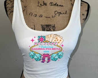 Customizable Las Vegas Sorority Crop Top: Greek Life Baby Tee