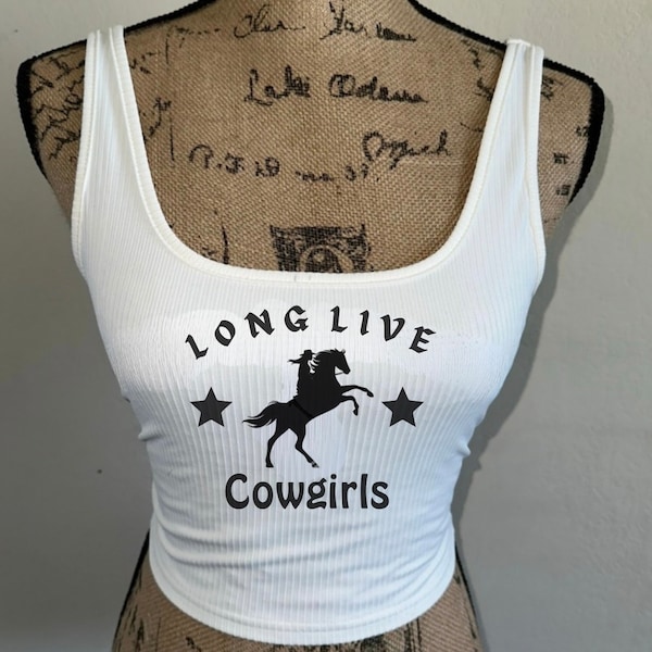 Cowgirl Cropped Tank Etsy