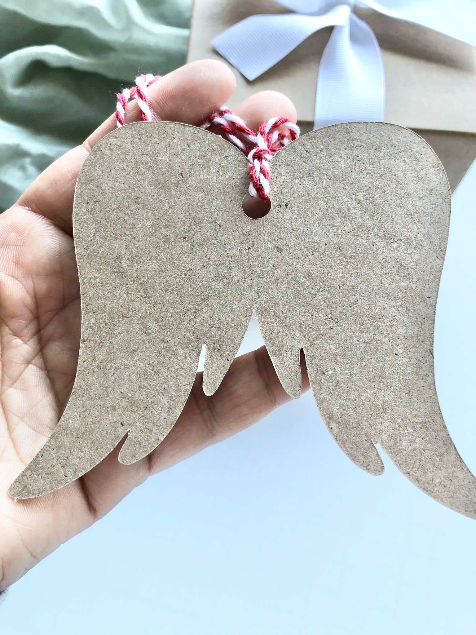 Christmas Angel Wings Gift Tags, Holiday Gift Tags, Handmade Kraft ...