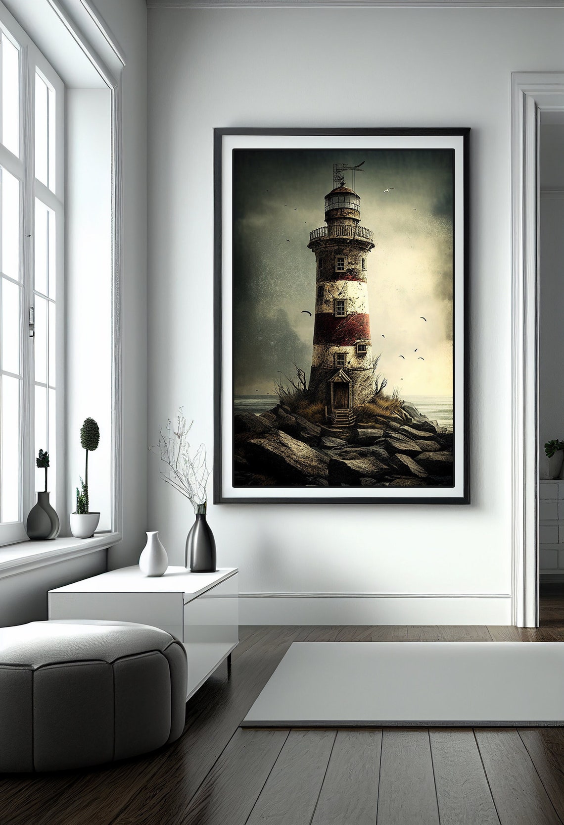 Rustic Lighthouse Digital Printable Art Design Digital Prints - Etsy