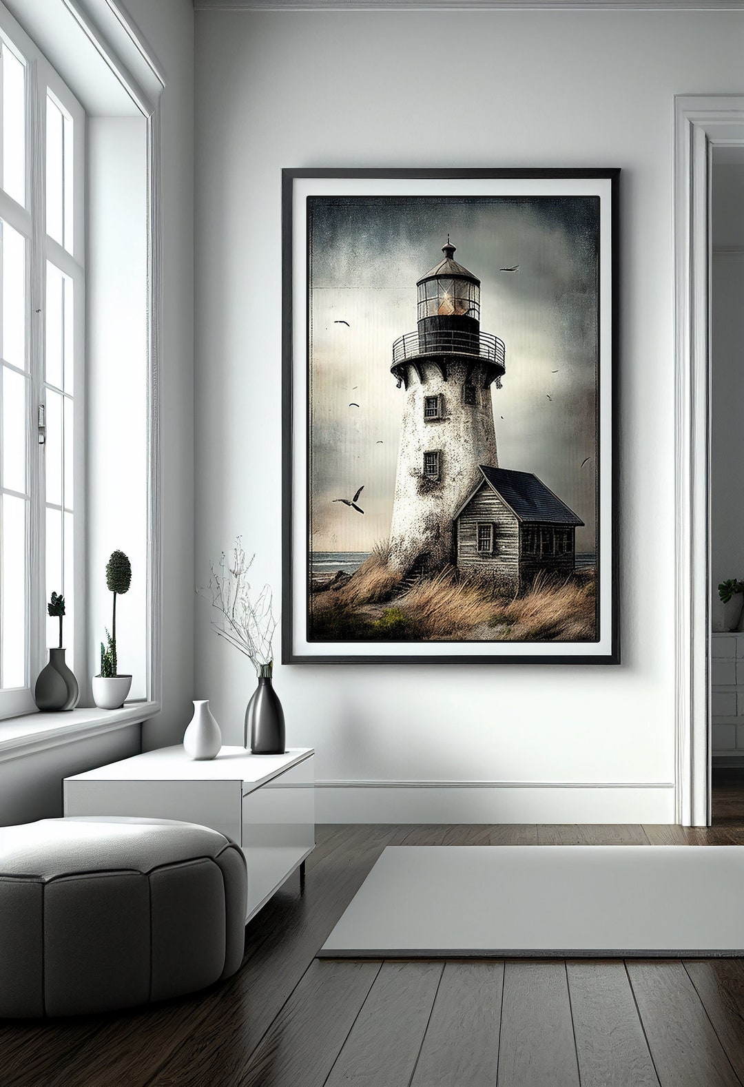 Rustic Lighthouse Digital Printable Art Design Digital Prints Instant ...