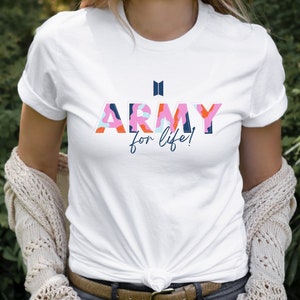 BTS Army for Life-T-shirt, shirt voor BTS-fan, cadeau voor BTS-fan, BTS-T-shirt