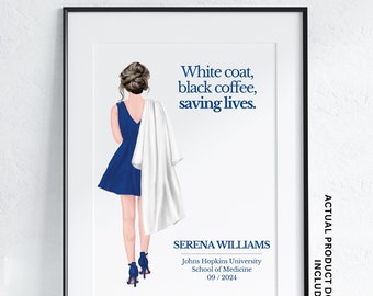 Personalized White Coat Ceremony Poster, For Him or Her