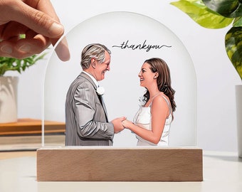 Unique Personalized Father-Daughter Portrait Plaque, Gift father, Father of the bride gift
