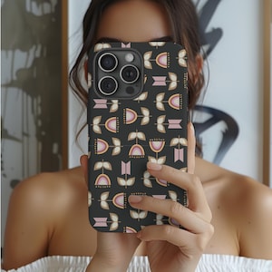 BTS Flower Boho Phone Case with Minimalist Floral Patterns, Aesthetic Phone Cover for BTS Fans