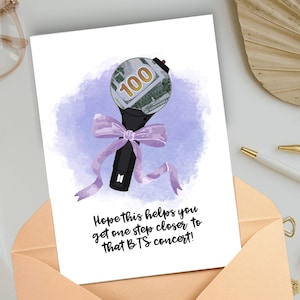 BTS Gift Printable | ARMY Bomb Money Gift Card | Bangtan Concert Fund Poster | Instant Download