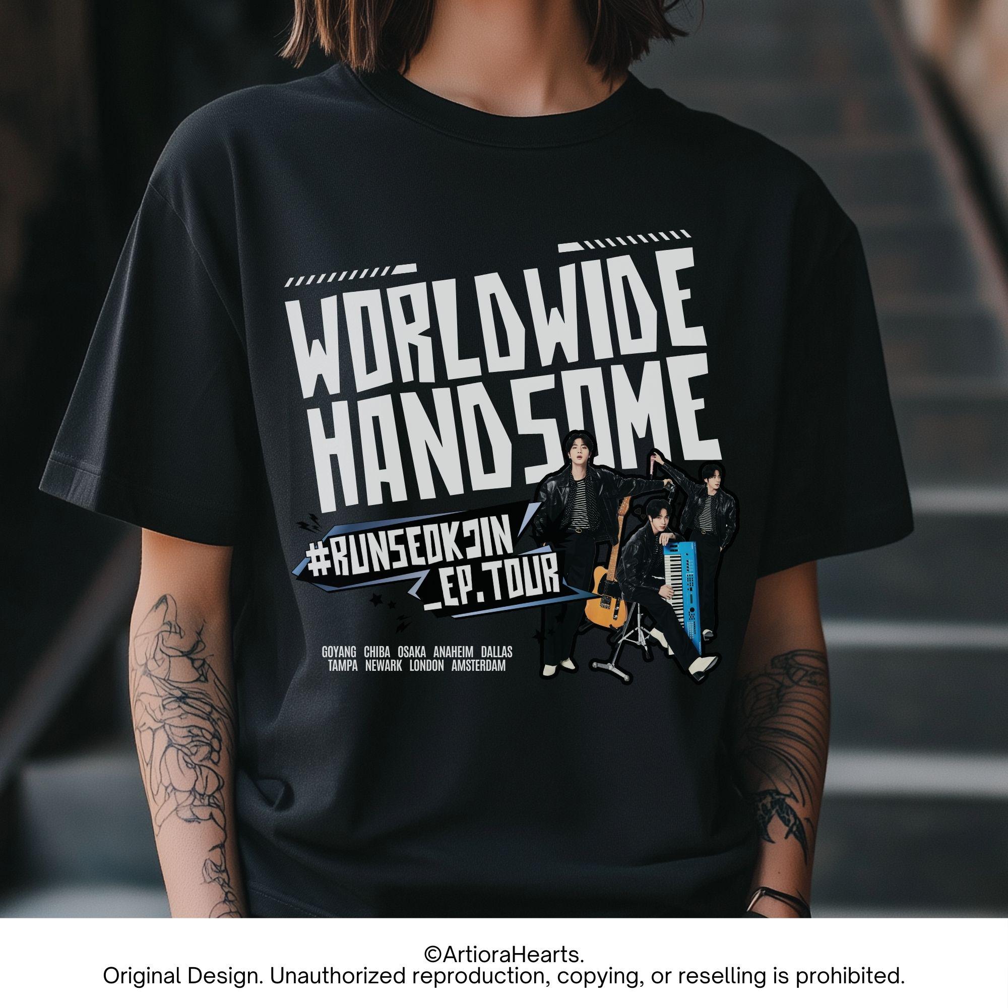 BTS ジン WORLDWIDE HANDSOME Tシャツ Lサイズ Jin Shirt Kim Seokjin Worldwide Handsome Tee Kpop Boyband