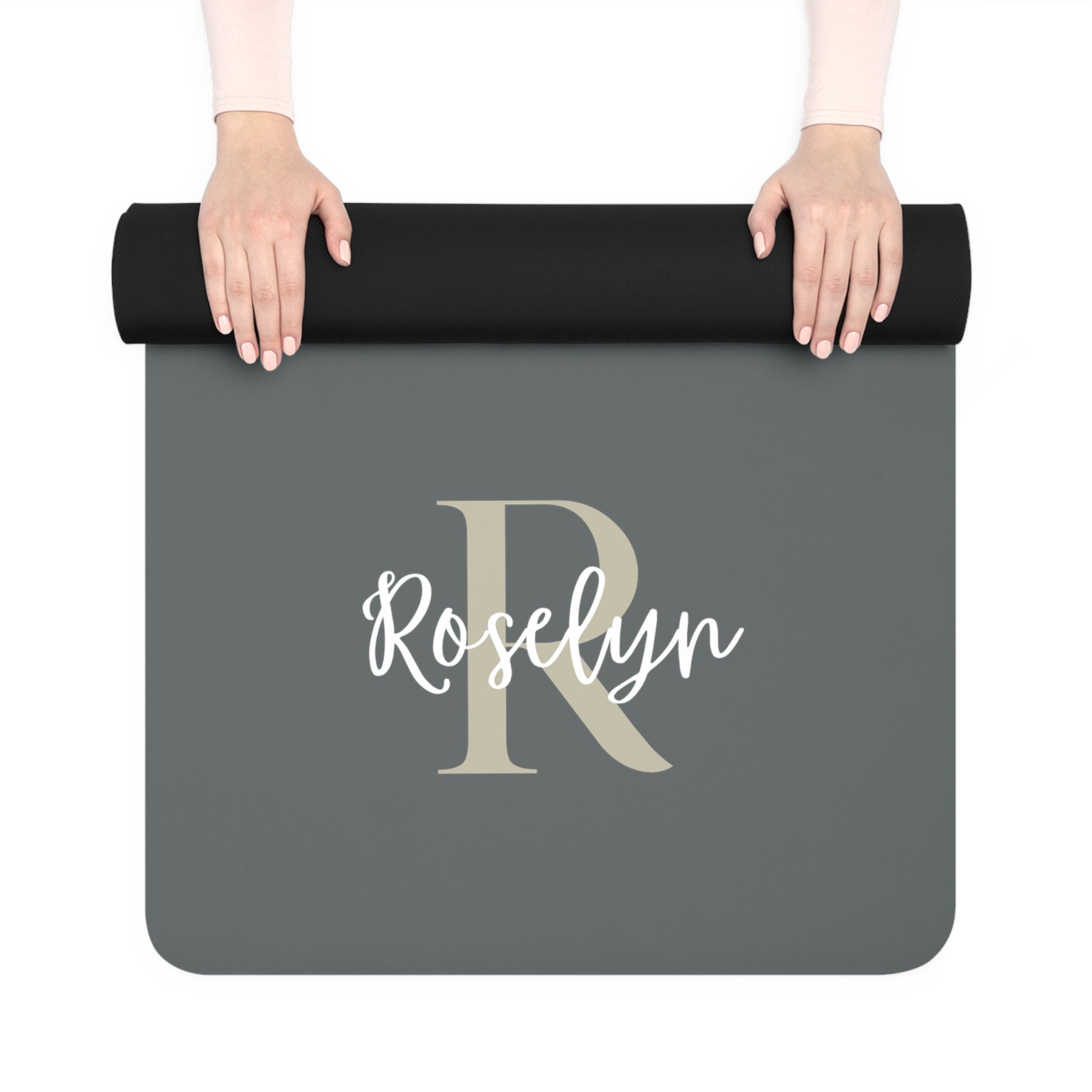 Personalized Yoga Mat Minimalist Monogram Design Stylish & Etsy
