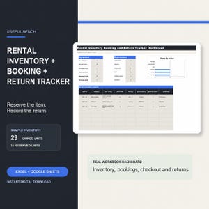Registratiesysteem voor verhuur en retourzendingen | Logboek voor feest- en evenementenapparatuur | Excel Google Sheets