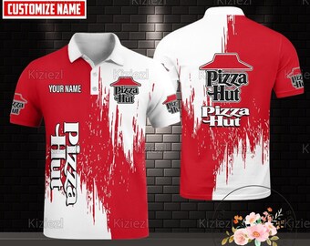 Pizza Hut Poloshirts, personalisiertes Poloshirt, Pizza Hut Fast Food Herrenhemd, Sommerpolohemd, Pizza Hutpolo Herrenhemd, Golfpolo kundenspezifisch