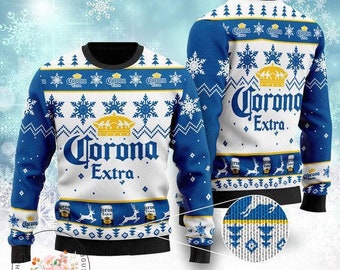 Corona Extra Sweater, Corona Extra Beer Sweater, Corona Extra Christmas Sweater, Corona Woman Sweater, Ugly Xmas Sweater