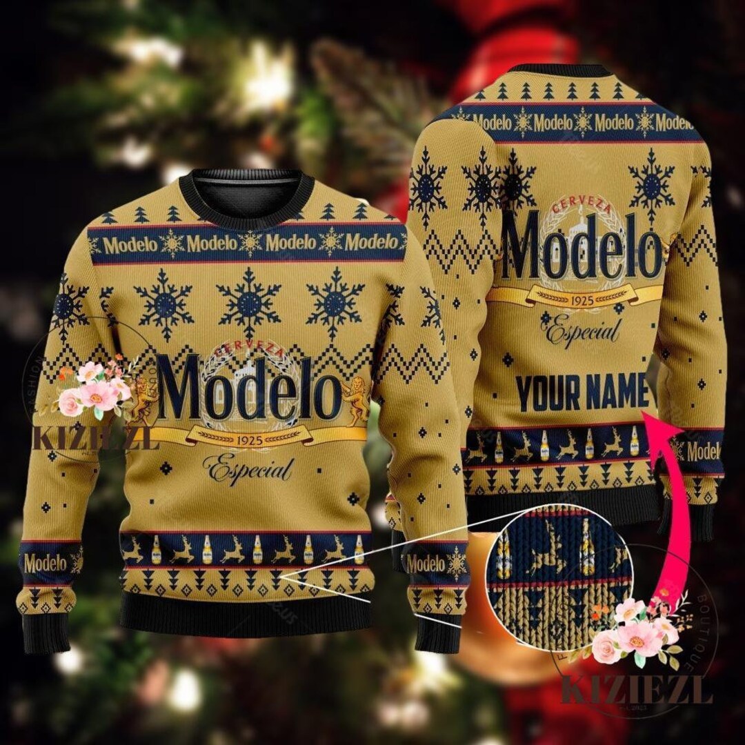 Modelo Christmas Sweater, Modelo Beer Ugly Sweater, Personalized Modelo Sweater, Funny Ugly