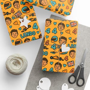 Lando Norris Wrapping Papers for All Occasions, Gift Wrap, Birthday, Holidays, Fun Party Decor, Unique Gift Presentation
