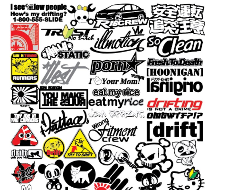 Buy 1000 Premium Car Sticker Design, JDM Sticker Design Fully EPS and