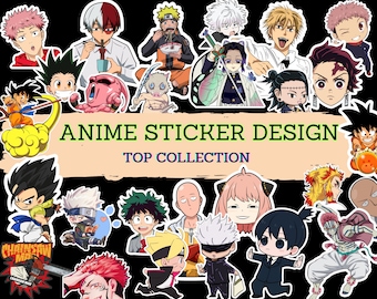 ANIME STICKER DESIGN Bundle, Bester Aufkleber Design All Anime Design, Png, speziell Anime Sticker.