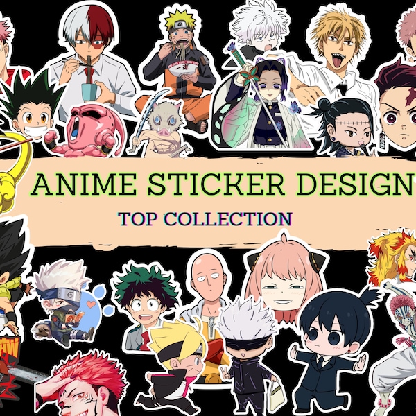 ANIME STICKER DESIGN Bundle, Best Sticker Design All Anime Design, Png , Specially- Anime Sticker.