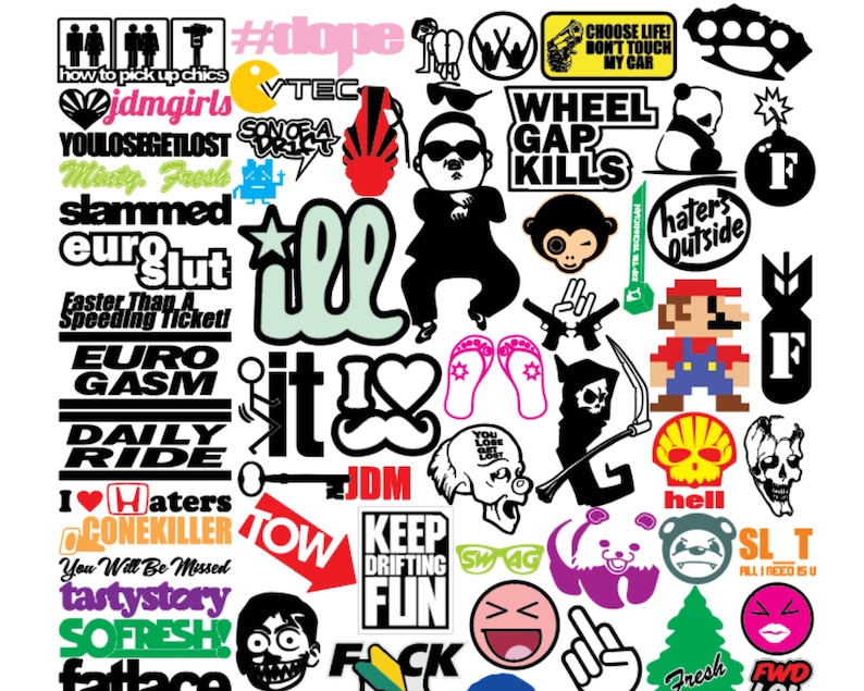 Buy 1000 Premium Car Sticker Design, JDM Sticker Design Fully EPS and