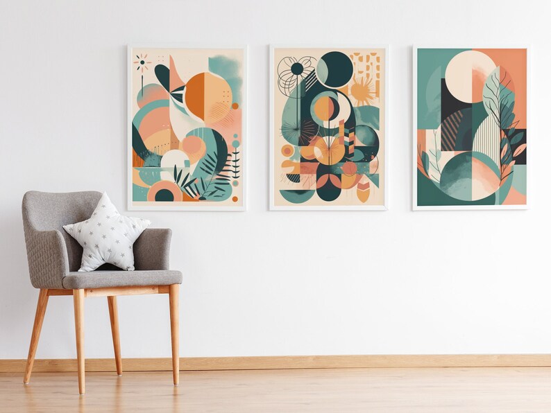 Set of 12 Digital Printable Boho Wall Art Boho Style Minimal Etsy