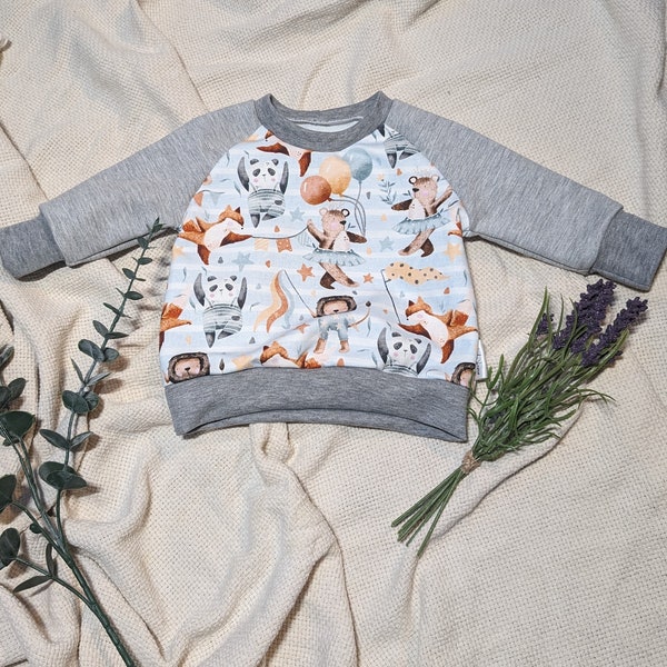 Sweater für Baby Kleinkind aus Sweat mit Tieren Pullover Oberteil Geburt Geschenk