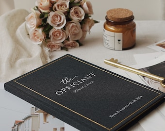 Custom linen Officiant Notebook for Wedding, Linen Officiant Notebook, Linen guest book for the Officiant, Wedding Day Gift, Gift for Couple