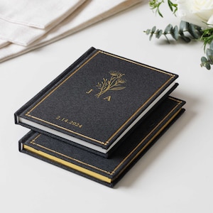 カスタムリネン誓約書 2 冊セット、恋人へのカップル婚約ギフト、結婚式の誓約書小冊子、花嫁のための豪華なスピーチノート