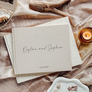 Libri degli ospiti in lino per matrimonio, libro degli ospiti in lino personalizzato per matrimonio, libro degli ospiti in lino personalizzato, regalo per sposi, regalo per matrimonio