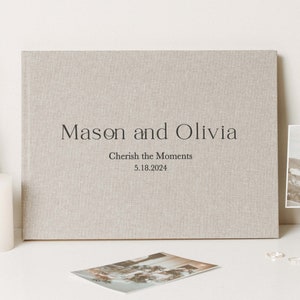 Libri degli ospiti in lino personalizzati per il matrimonio, libro degli ospiti in lino personalizzato, libro degli ospiti in lino personalizzato regalo per la sposa e lo sposo, regalo per il matrimonio