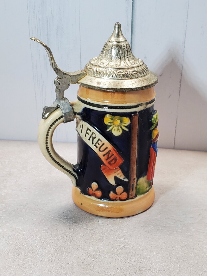 Vintage DBGM German Lusterware Beer Stein Tankard Prosit Mein Etsy