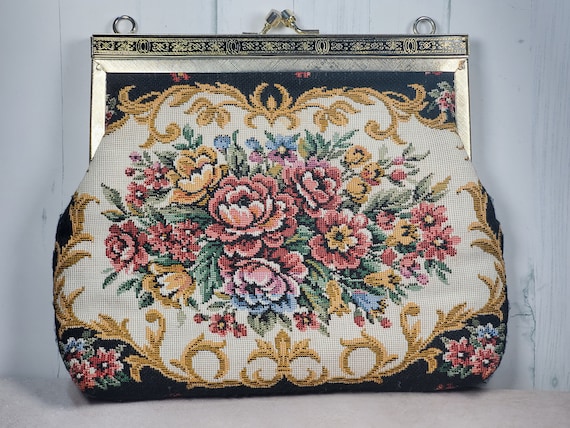 Vintage Tapestry Purse  Cottagecore Handbag "Peti… - image 1
