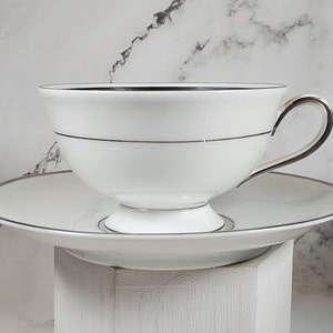 Princess House Fine China Heritage Bavaria Germany Silver Trim Cup And Saucer