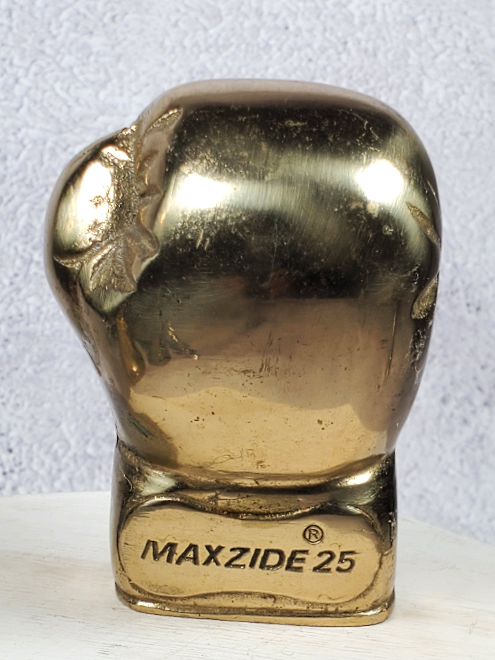 Vintage Brass Maxzide 25 Boxing Glove Paperweight Etsy