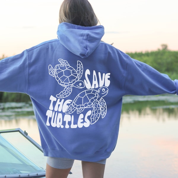 Save the Turtles Hoodie, Respect the Locals Hoody Y2K, Summer Sweatshirt for Ocean Lover, Oversize Beach Tees and Hoodies, Animal Lover Gift