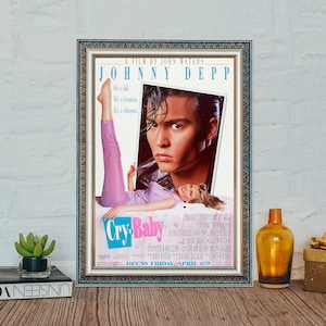 Póster de la película Cry-Baby (1990), póster vintage de Cry-Baby, póster de Johnny Depp, póster de tela y lienzo.